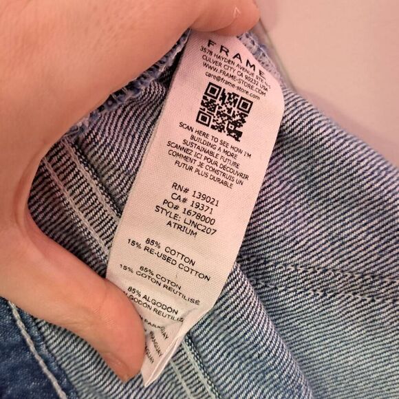 FRAME Women's Plus Size Le Jane Cropped Jeans Atrium Wash size 32 / 14 - Picture 8 of 8